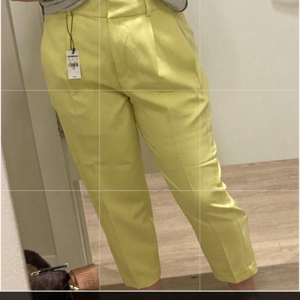 EXPRESS Pastel Green/ Mint Blue Columnist Pleated Ankle Pants Size 10